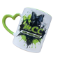 Preview: Tasse 330ml Herzgriff grün - MCC Design 3Bows